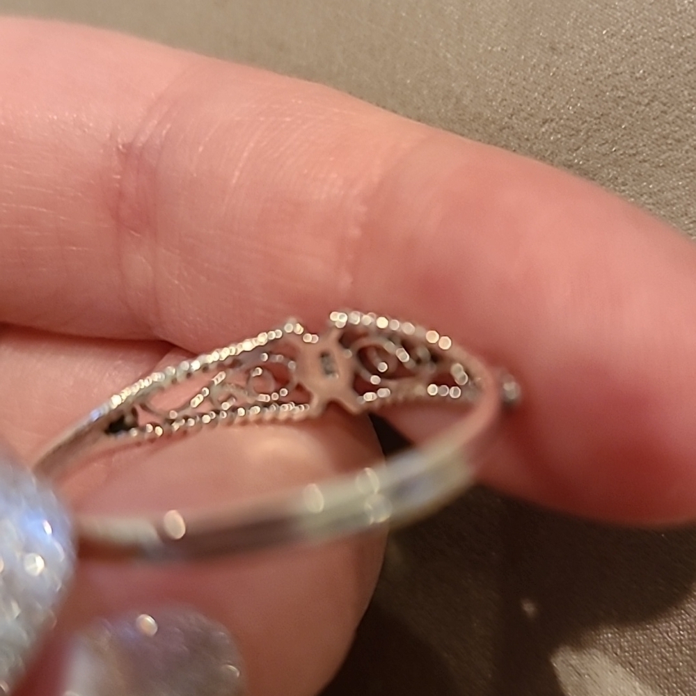 Filigree mother of pearl sterling silver ring - Picture 5 of 5